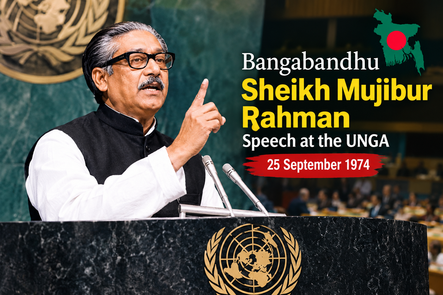 ১৯৭৪ সালের ২৫ সেপ্টেম্বর জাতিসংঘ সাধারণ পরিষদে বঙ্গবন্ধু শেখ মুজিবুর রহমানের ভাষণ